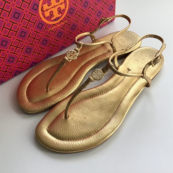 Tory Burch Shoes - TORY BURCH ‘Emmy’ Gold Thong Sandals - Size 10